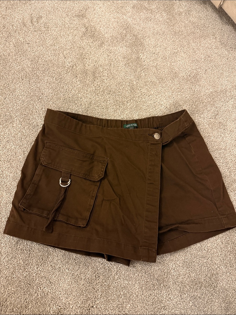 wild fable Brown Cargo Skort with D-Ring Detail